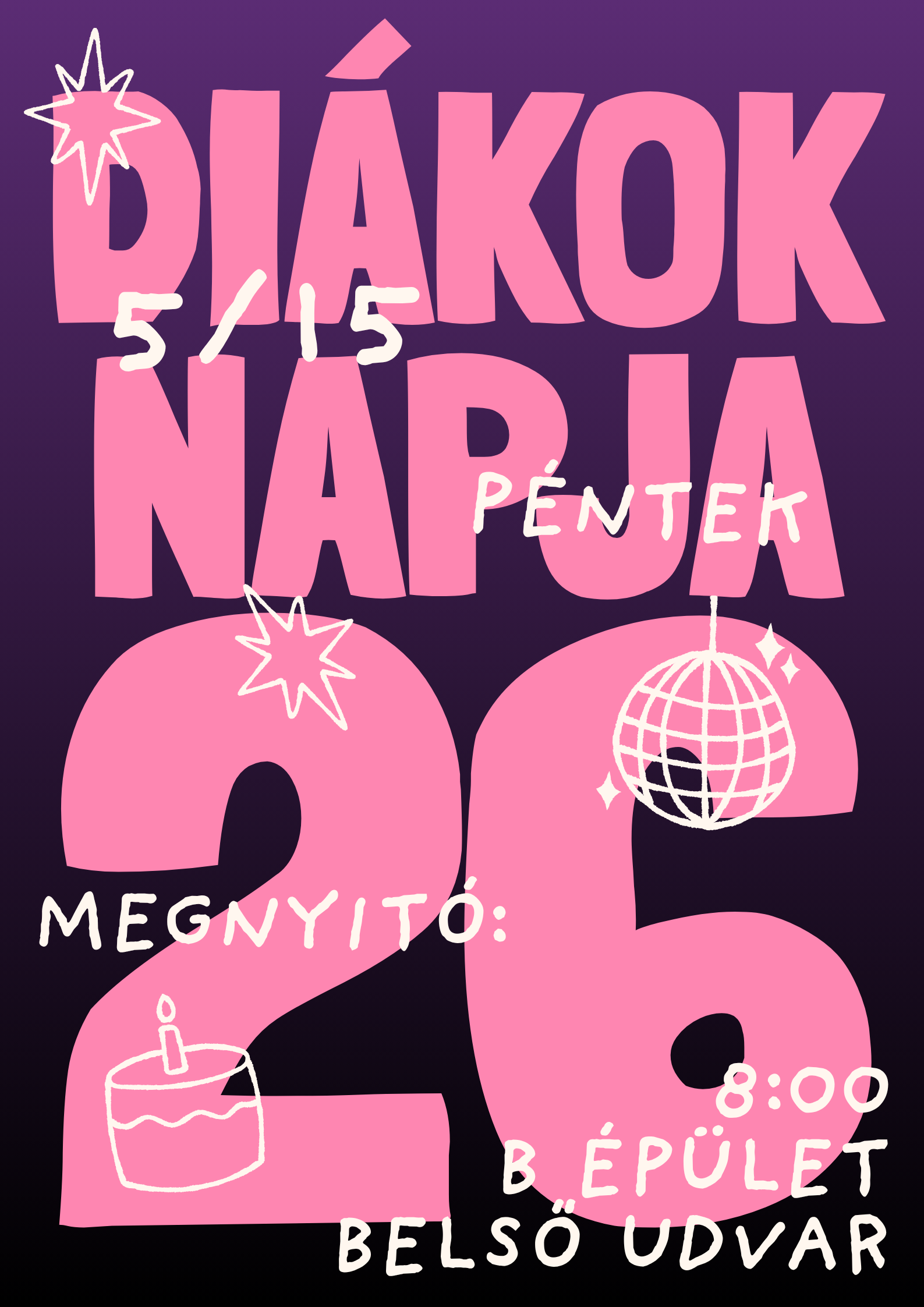 Bánki Diáknap 2026 plakát – lila
